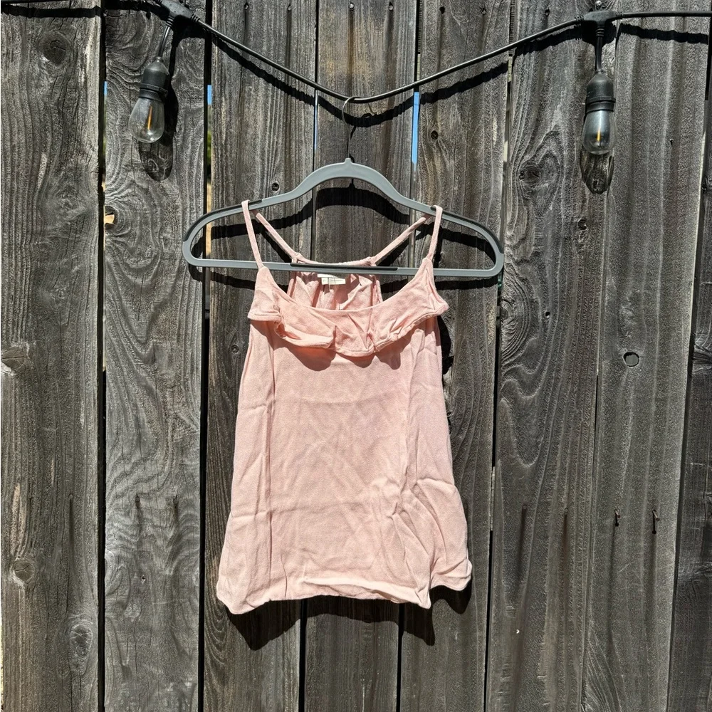 Kate Spade Baby Pink Spaghetti Strap Ruffled Camisole tank top blouse size XS